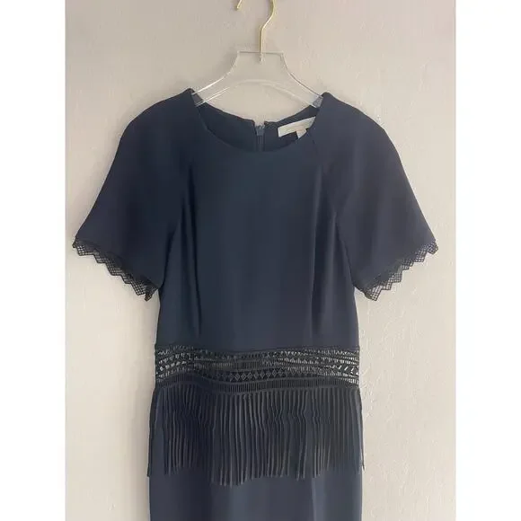 knee length dresses for ladies Jonathan Simkhai Jonathan Simkhai Midnight Blue Caviar Slit Dress – Runway  Catalog main image 0
